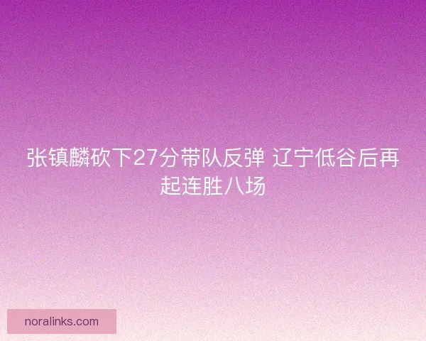 张镇麟砍下27分带队反弹 辽宁低谷后再起连胜八场