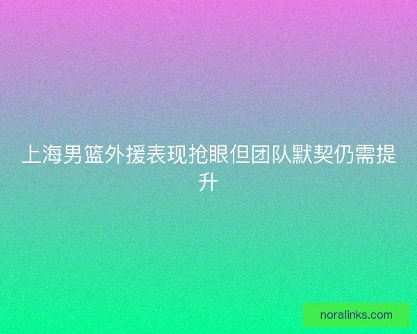 上海男篮外援表现抢眼但团队默契仍需提升